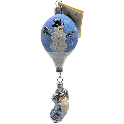 Patricia Breen Into the Blue Santa Claus Snowman Balloon Christmas Tree Ornament