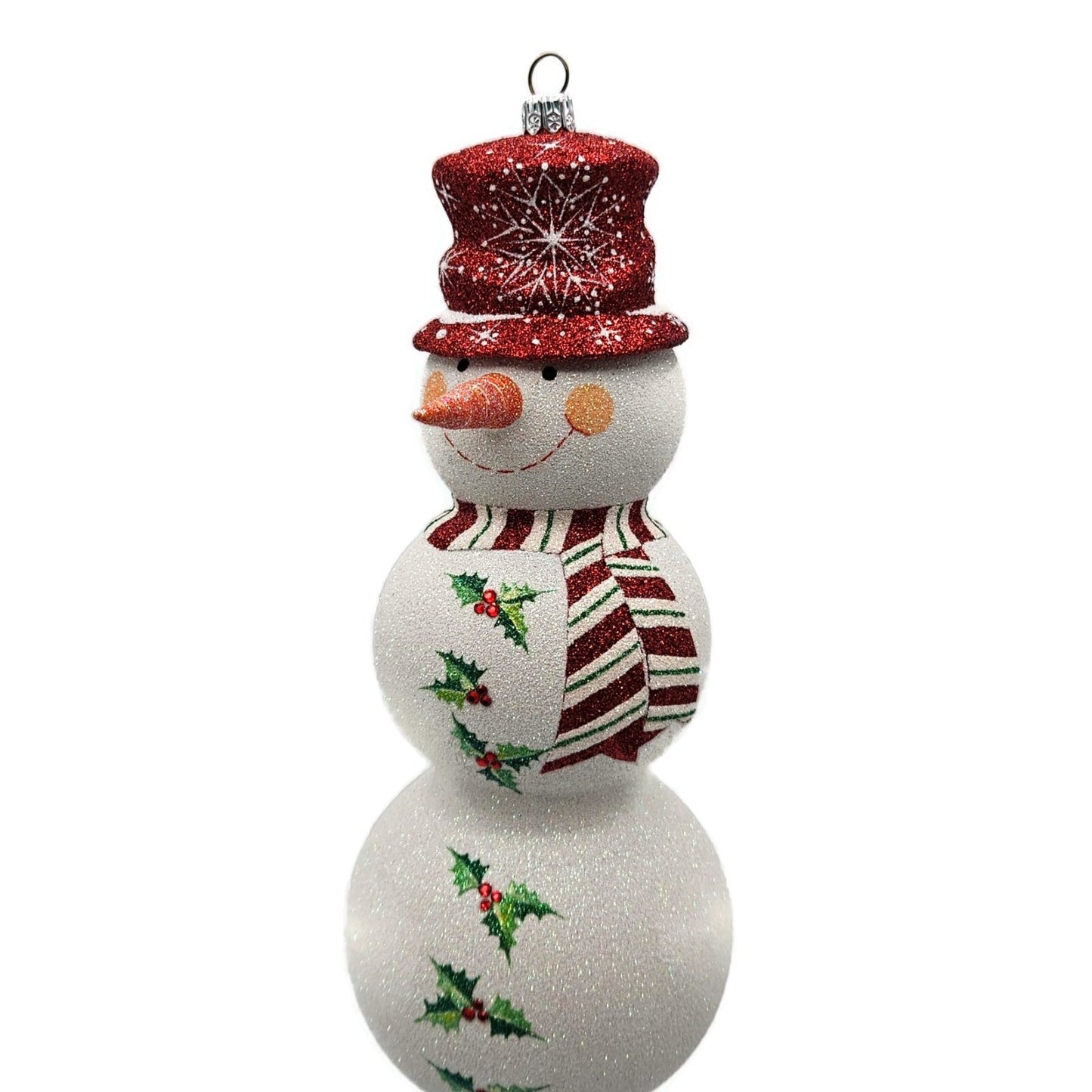 Patricia Breen Snowy Topper Finial Red Snowman Holly Christmas Tree Topper