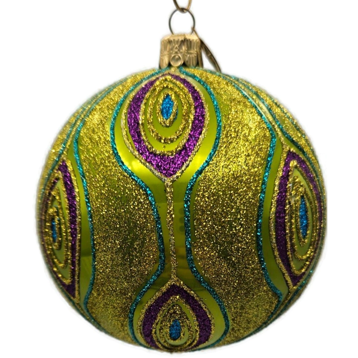 Christopher Radko Golden Peacock Purple Green Christmas Tree Ornament 1013838
