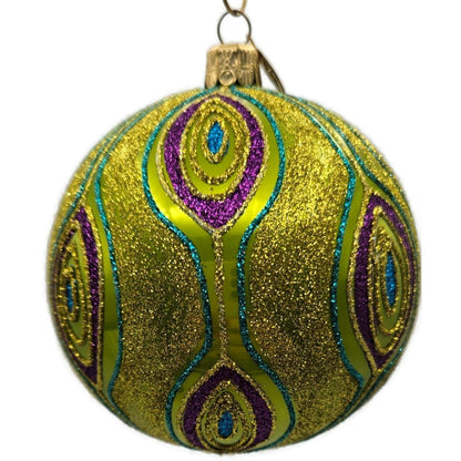 Christopher Radko Golden Peacock Purple Green Christmas Tree Ornament 1013838
