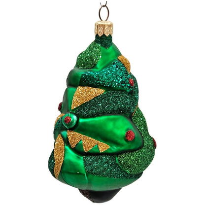 Patricia Breen Cubist Tree Green Gold Star Art Forest Cubism Christmas Ornament
