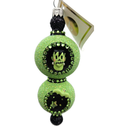 Patricia Breen Joyeux Frankenstein Green Double Reflector Halloween Ornament