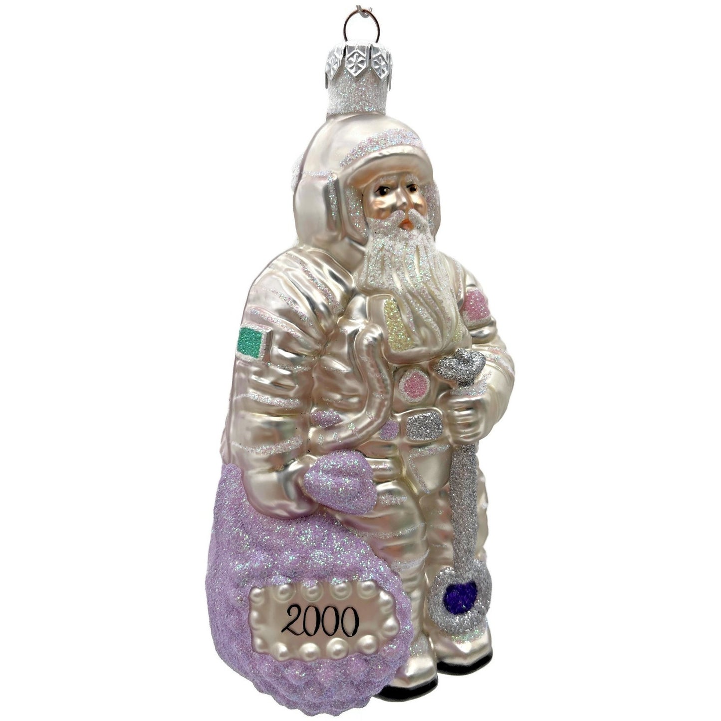 Patricia Breen Millennium Santa Claus Lavender Bag 2000 Christmas Ornament CATZ