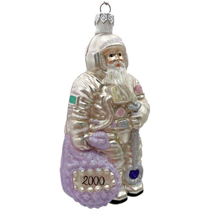 Patricia Breen Millennium Santa Claus Lavender Bag 2000 Christmas Ornament CATZ