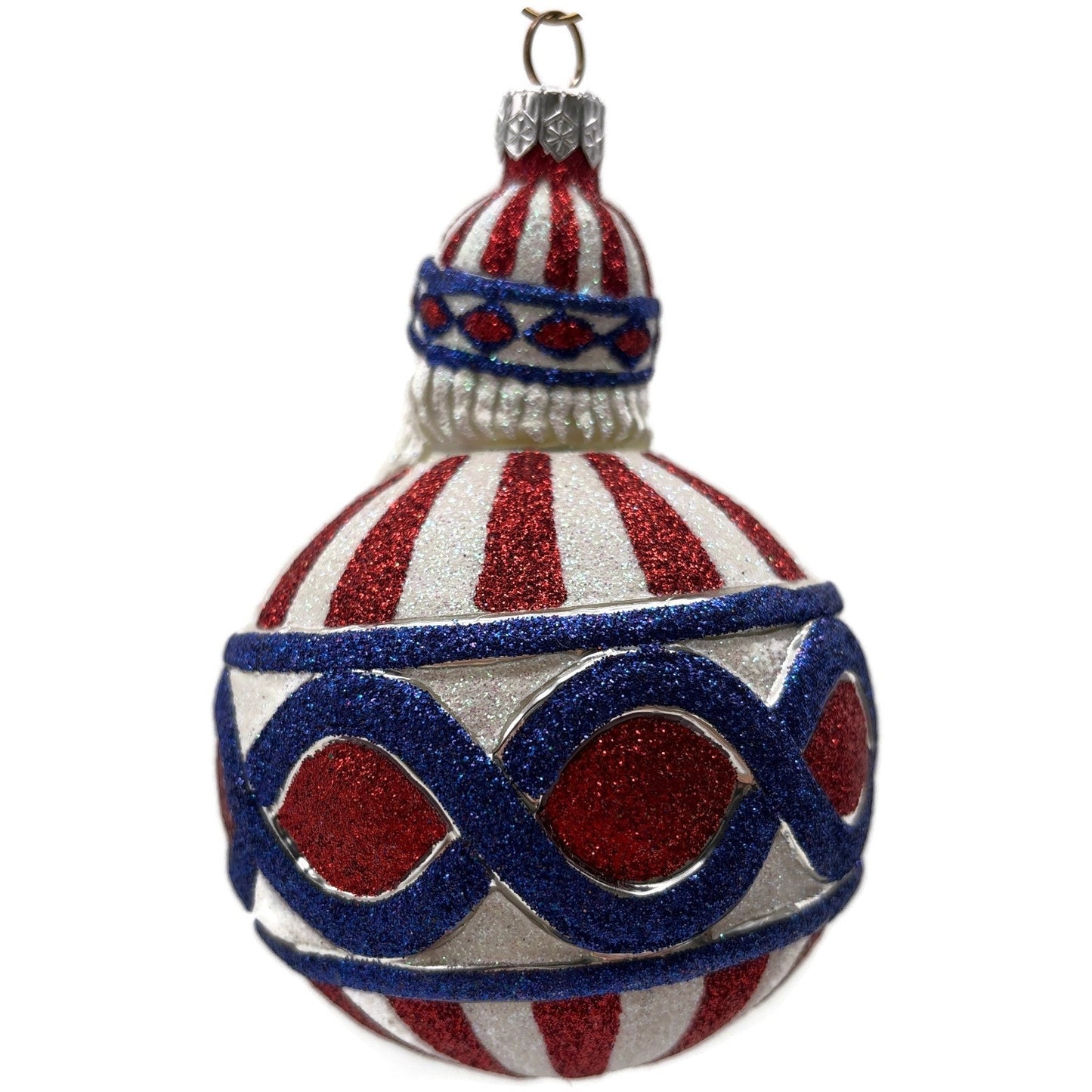 Patricia Breen Hollstrom Santa Patriotic Striped Christmas Tree Ornament NM