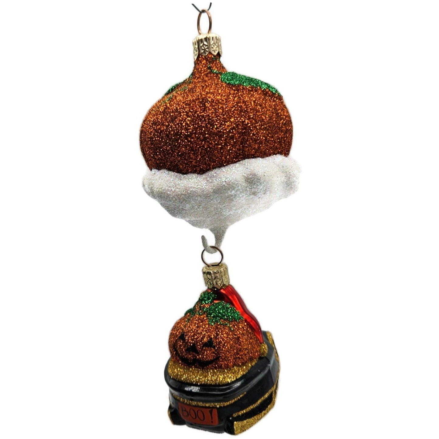 Patricia Breen Night Fright Santa Orange Pumpkins Halloween Christmas Ornament