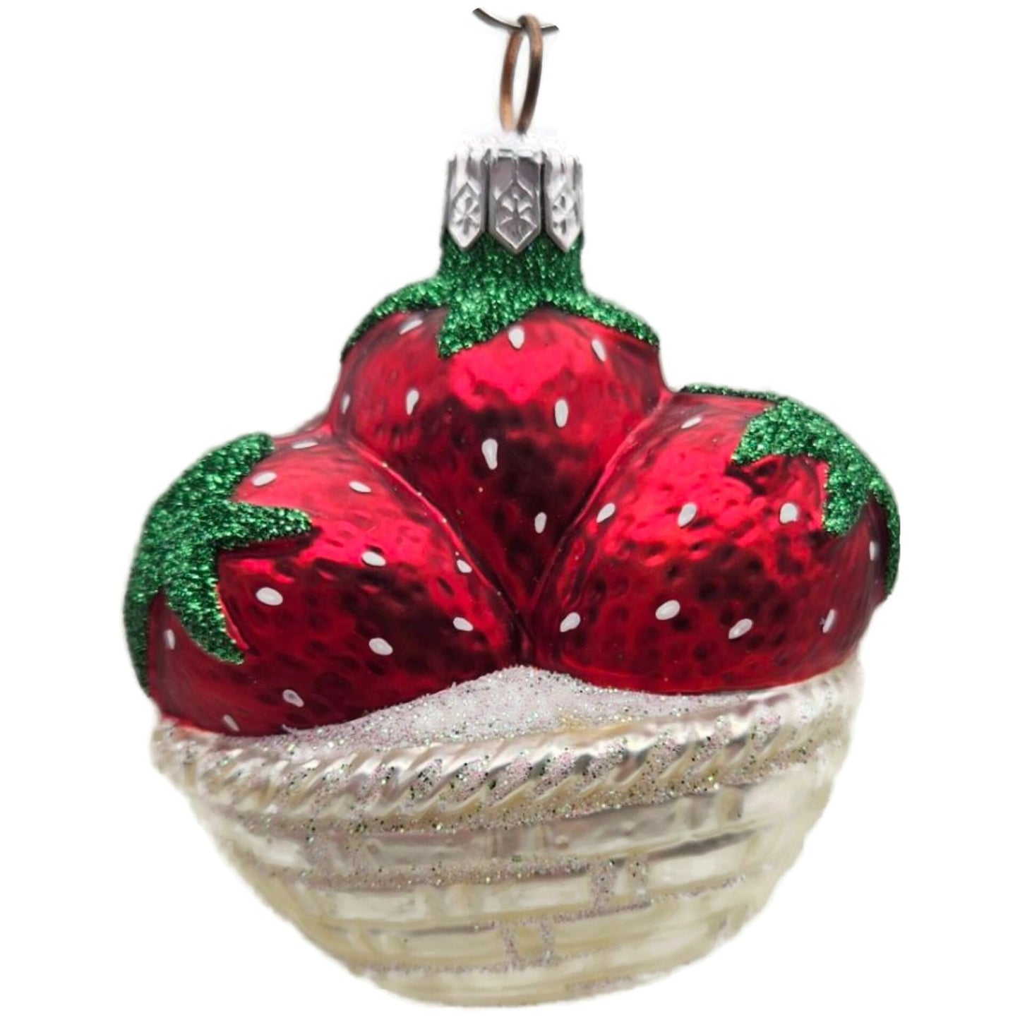 Patricia Breen Strawberry Basket Red Green Fruit Spring Christmas Tree Ornament