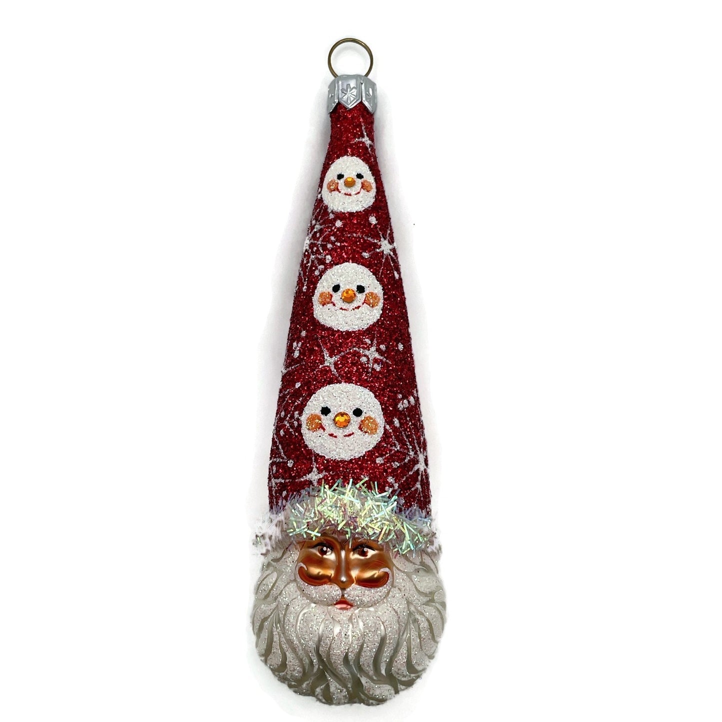 Patricia Breen Winter Sage Snow Faces Santa Claus Snowflakes Christmas Ornament