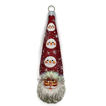 Patricia Breen Winter Sage Snow Faces Santa Claus Snowflakes Christmas Ornament