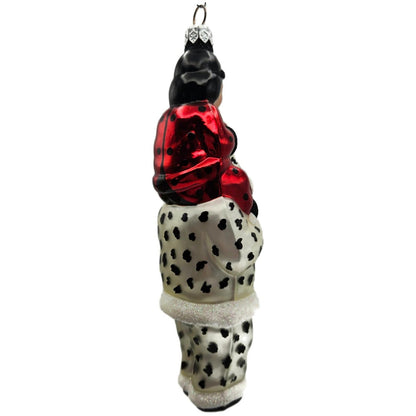 Patricia Breen Carry Me Santa Dalmatian and Ladybug Polka Dot Halloween Ornament