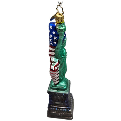 Christopher Radko Lighting The Way Statue Of Liberty Patriotic Ornament 0109320