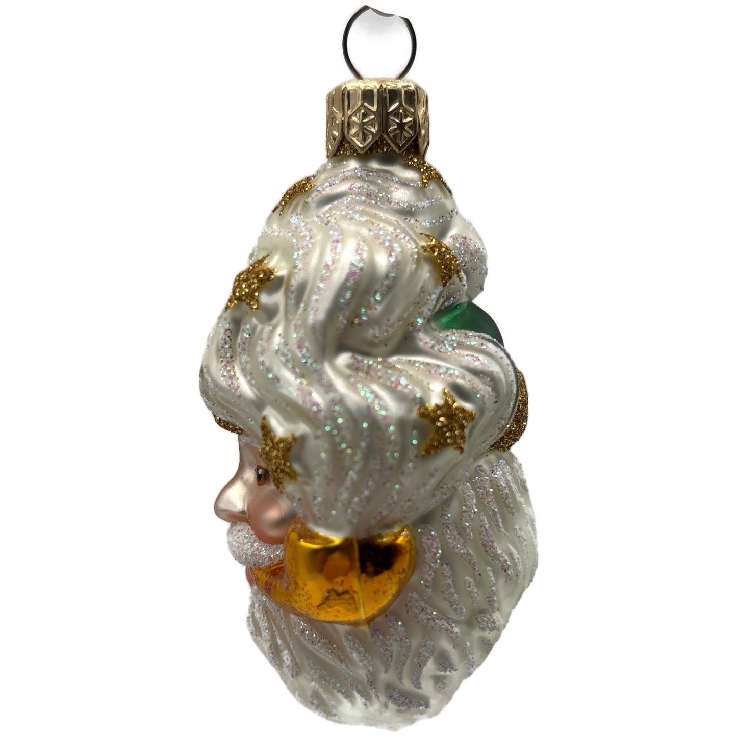 Patricia Breen Miniature Merry Olde Elf Green Gold Stars Christmas Tree Ornament