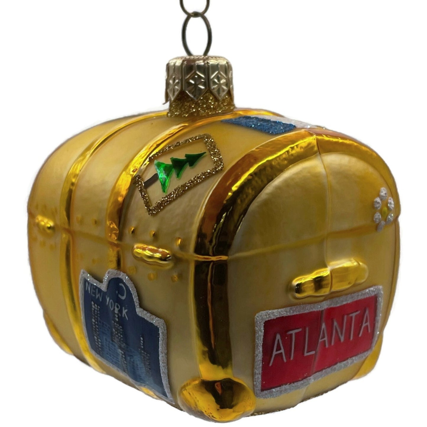 Patricia Breen Bon Voyage Gold Atlanta Cairo Rio Travel Christmas Ornament 9903