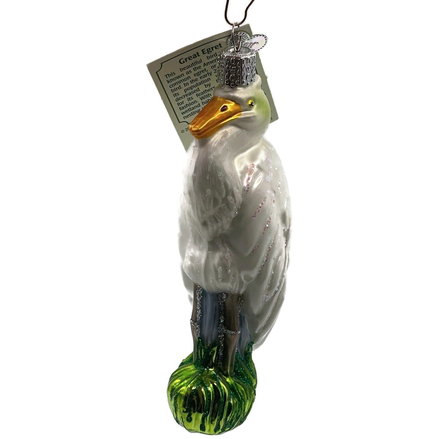 OWC Great American Egret Ornament Bird Old World Christmas Holiday Tree Decor