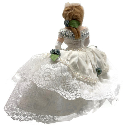 Gladys Boalt Cinderella White Ball Gown Fabric Christmas Tree Ornament Signed
