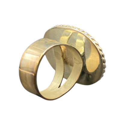 Ring Turquoise Gemstone Oval Cabochon Blue 925 Sterling Silver Cocktail Size 8