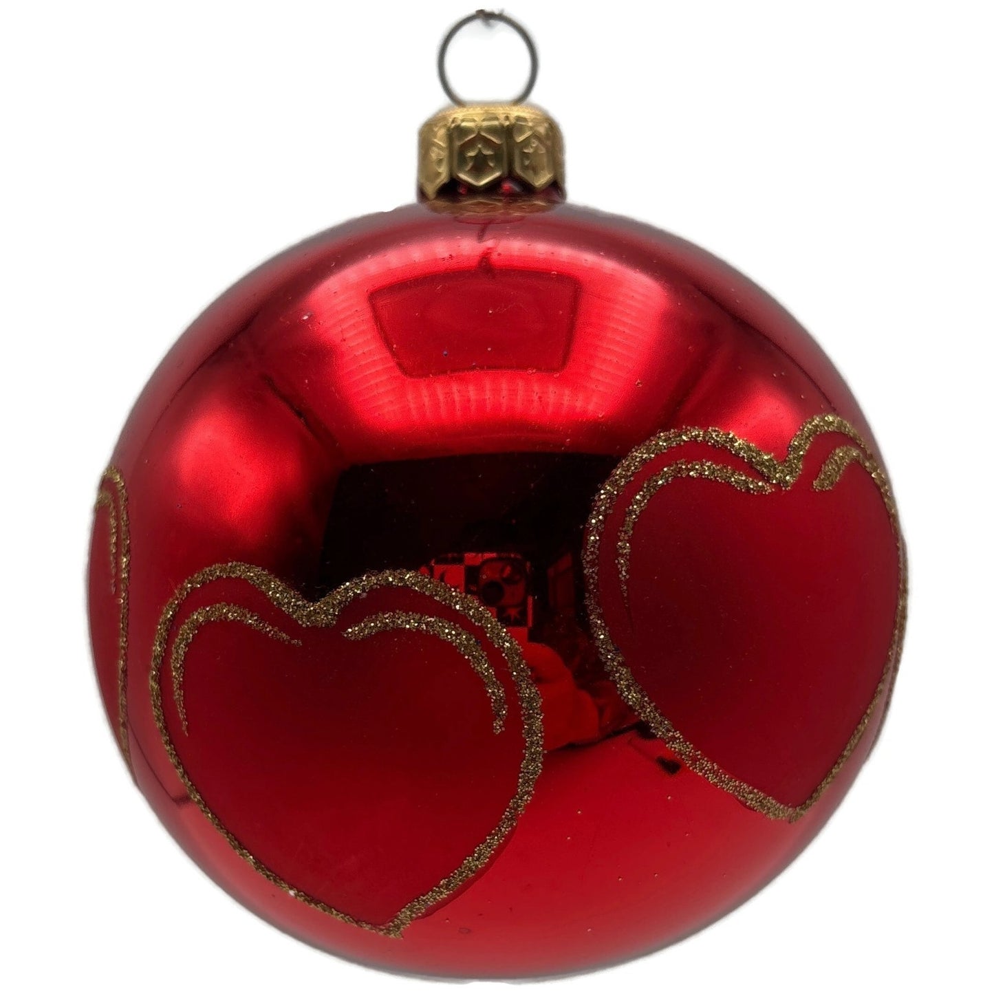 Christopher Radko Red Hearts Valentines Orb Christmas Tree Ornament