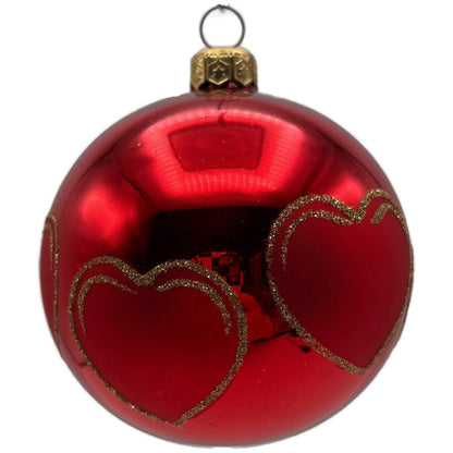 Christopher Radko Red Hearts Valentines Orb Christmas Tree Ornament