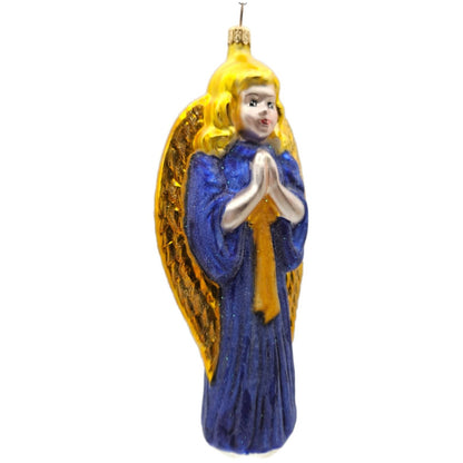 Christopher Radko Choir Angel Blue Gold Christmas Tree Ornament 97-044-0