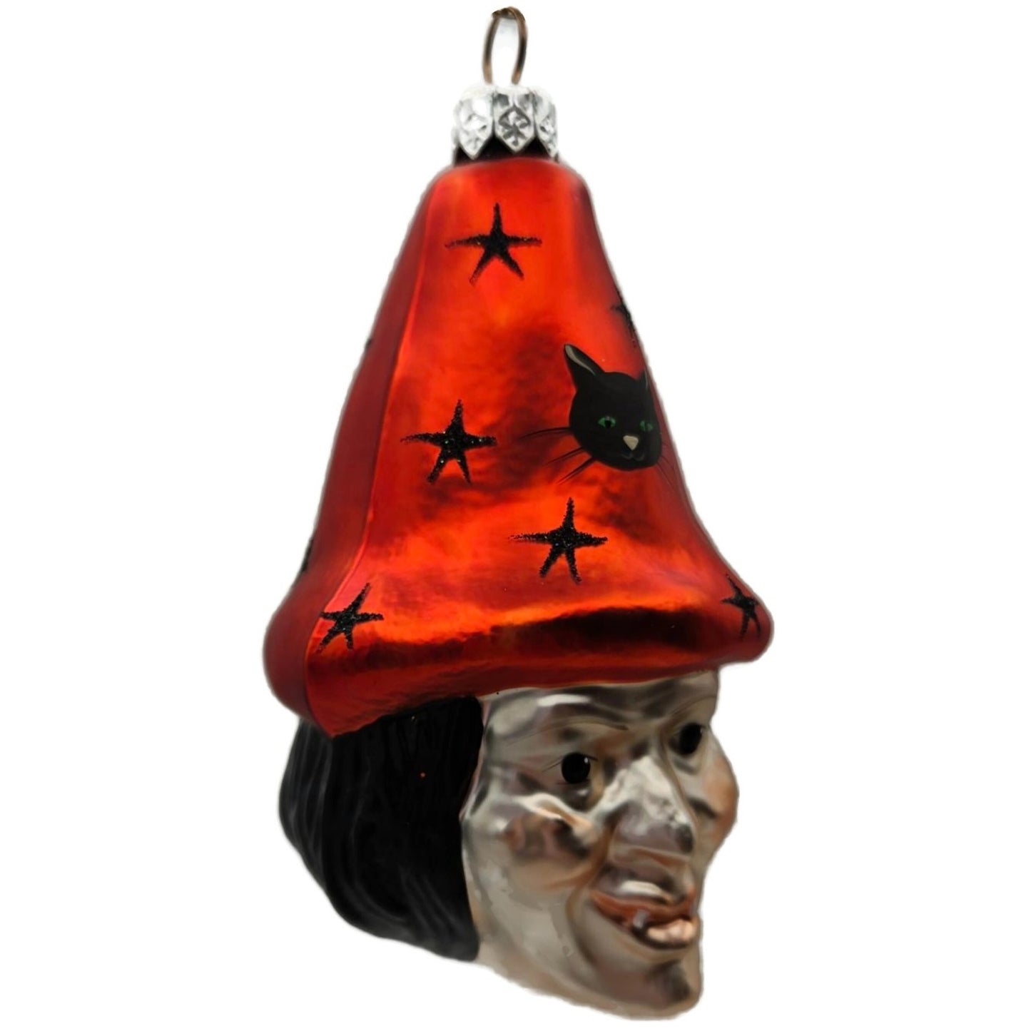 Patricia Breen Witch Hazel Orange Hat Black Cat Halloween Christmas Ornament