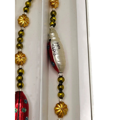 Christopher Radko Garland Ladybug Blossoms Christmas Holiday Ornament 94-453