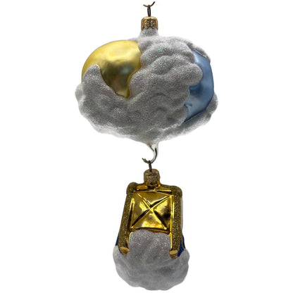 Patricia Breen Sweet Dreams Pearl Bed Gold Bear Blue Blanket Christmas Ornament