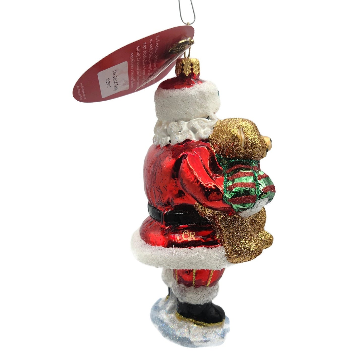 Christopher Radko The Gift of Teddy 1020617 Santa Claus Christmas Tree Ornament