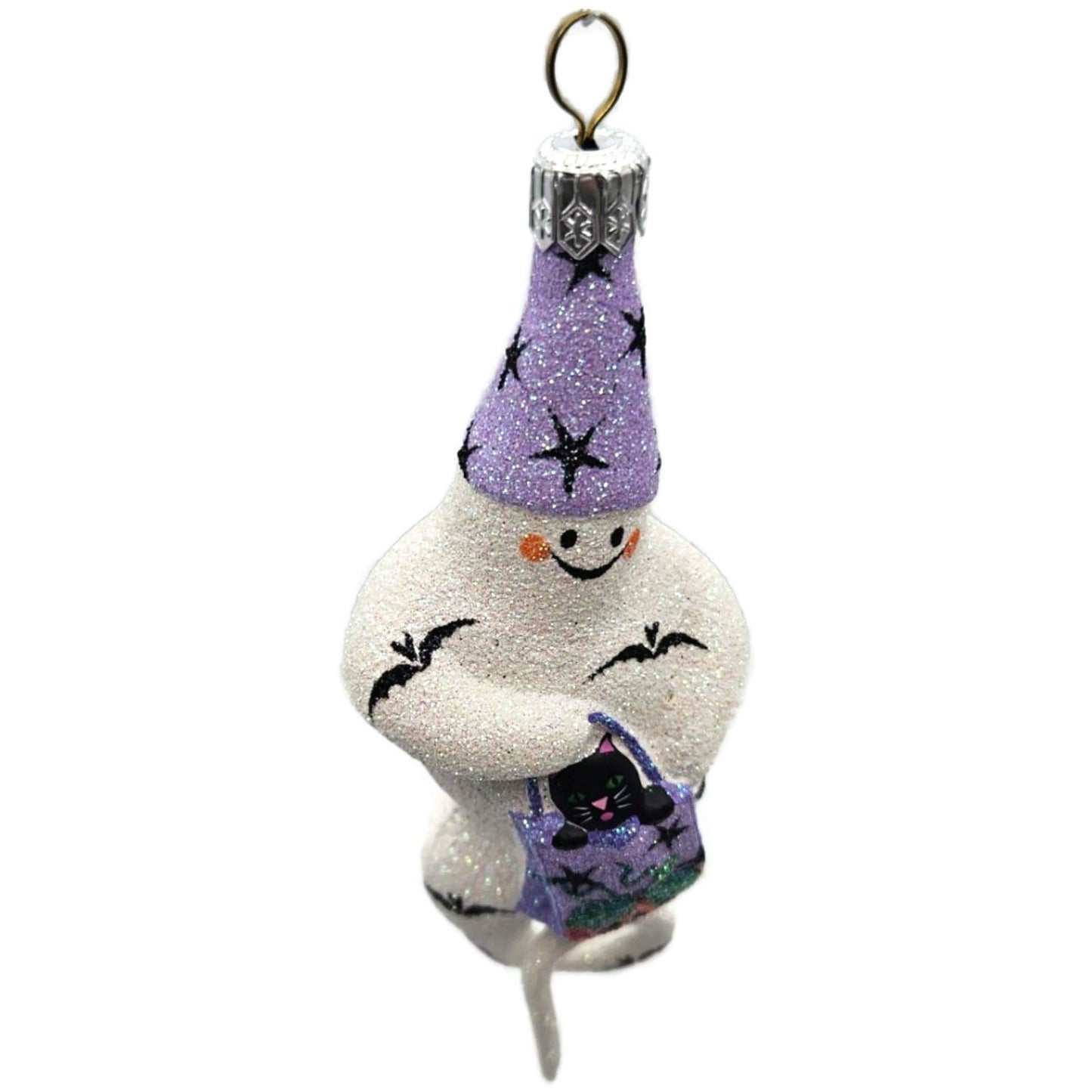 Patricia Breen Halloween Trickster Black Cat Lavender Ghost Christmas Ornament