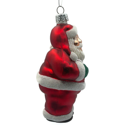 Patricia Breen Ho Ho Ho Santa Claus Red White Matte Christmas Tree Ornament