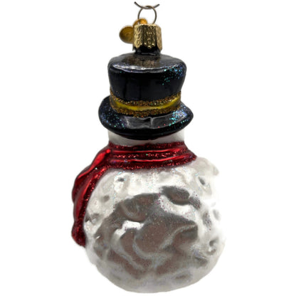 Old World Christmas Lumpy Snowman Wreath Merck Family Glass Holiday Ornament