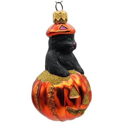 Patricia Breen Cat-O-Lantern Pumpkin Glass Christmas Halloween Ornament 9804