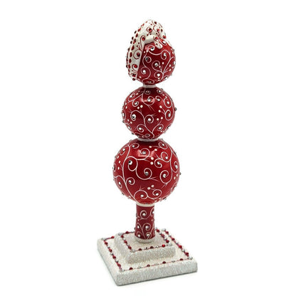 Patricia Breen Miniature Chameleon Finial Quilling Red Christmas Tree Topper