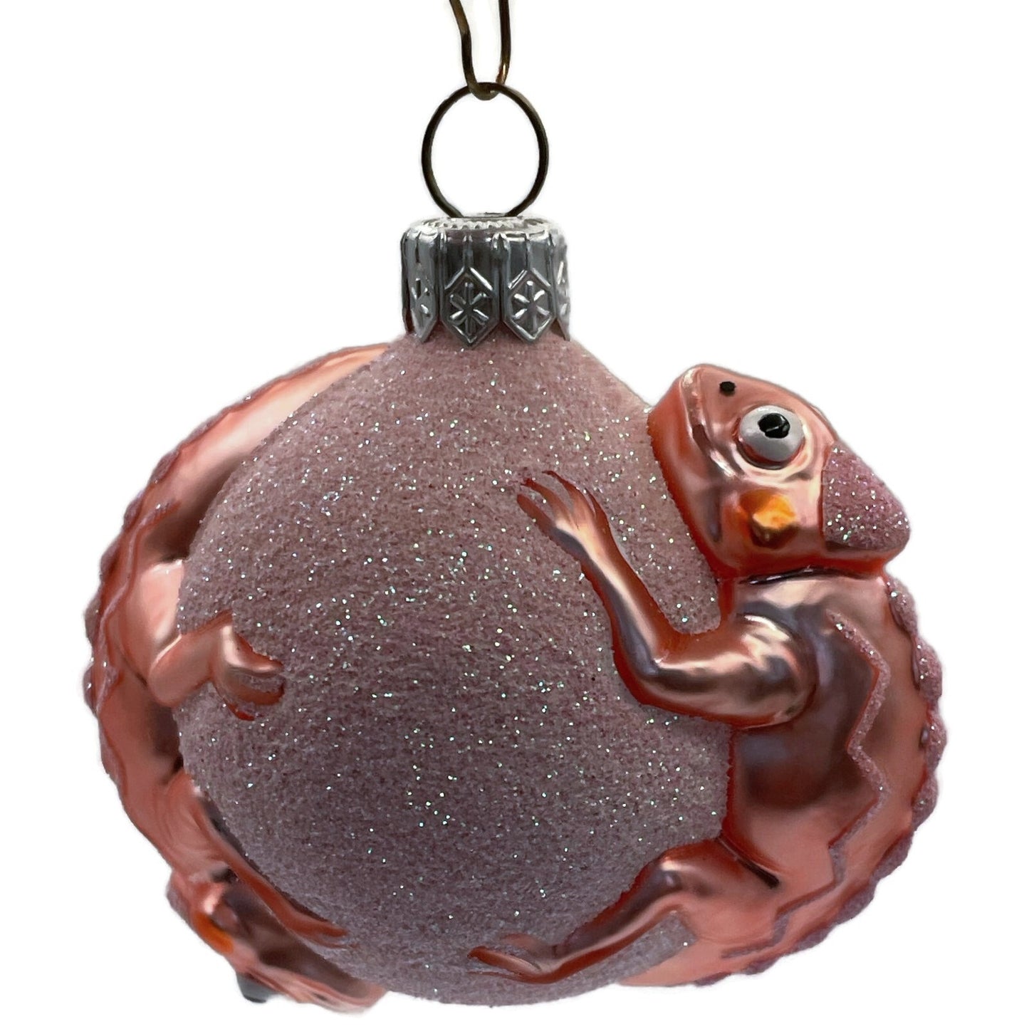 Patricia Breen Ornament Once Again for James Pink Chameleon Christmas Decoration