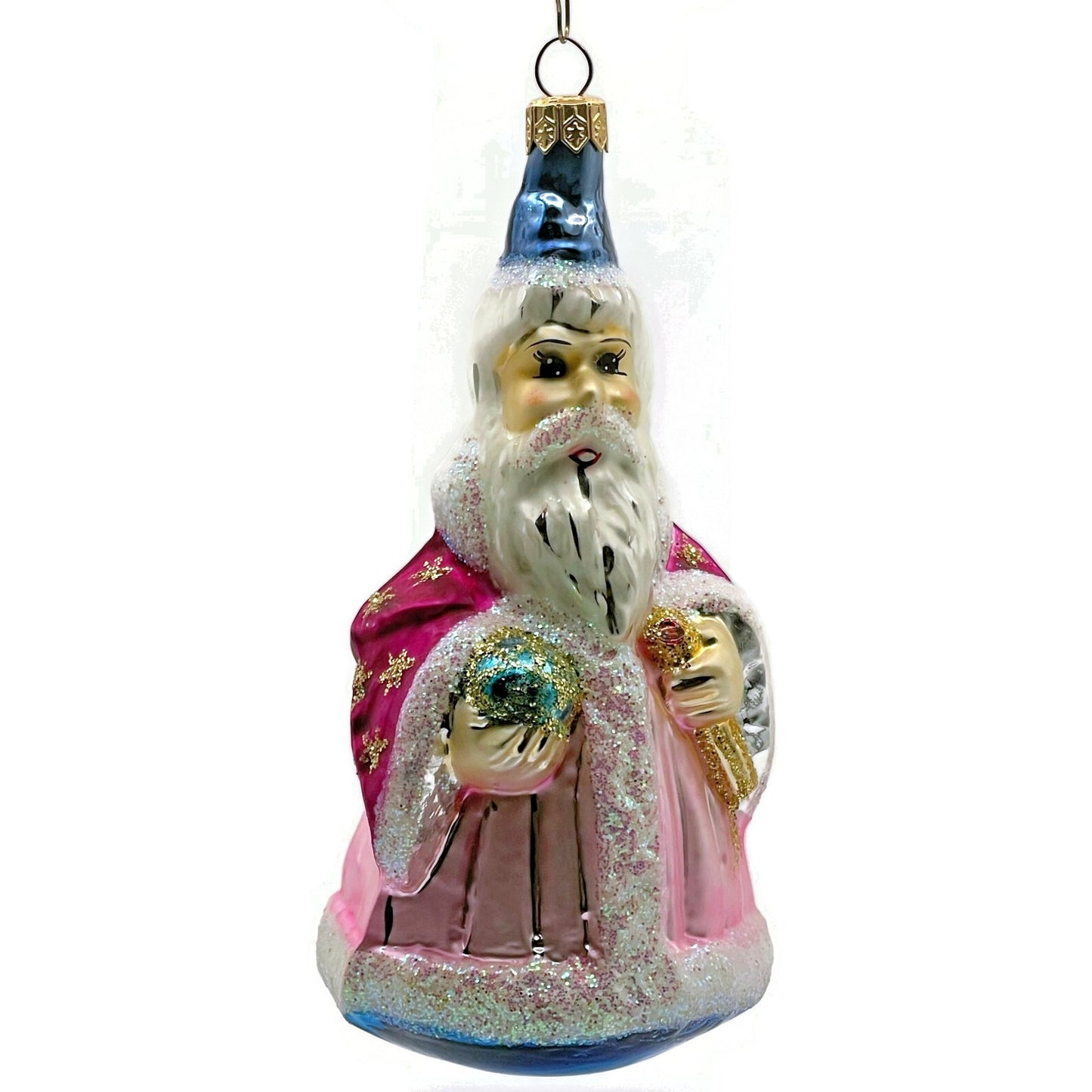 Christopher Radko Incantation Wizard Santa Merlin Pink Christmas Tree Ornament