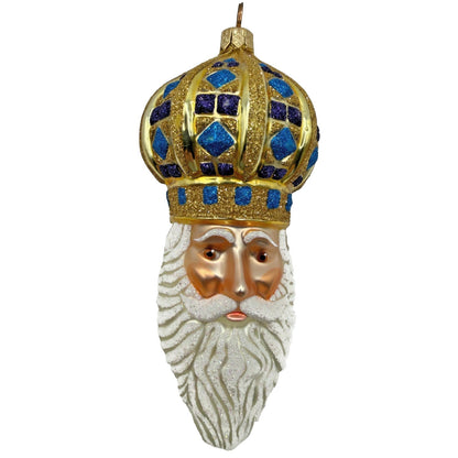 Patricia Breen Bijoux Noel Santa Claus Head Gold Crown Christmas Ornament 2101