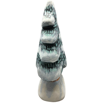 Vaillancourt Folk Art Large Tree Chalkware Forest Snow Christmas Tree Figurine