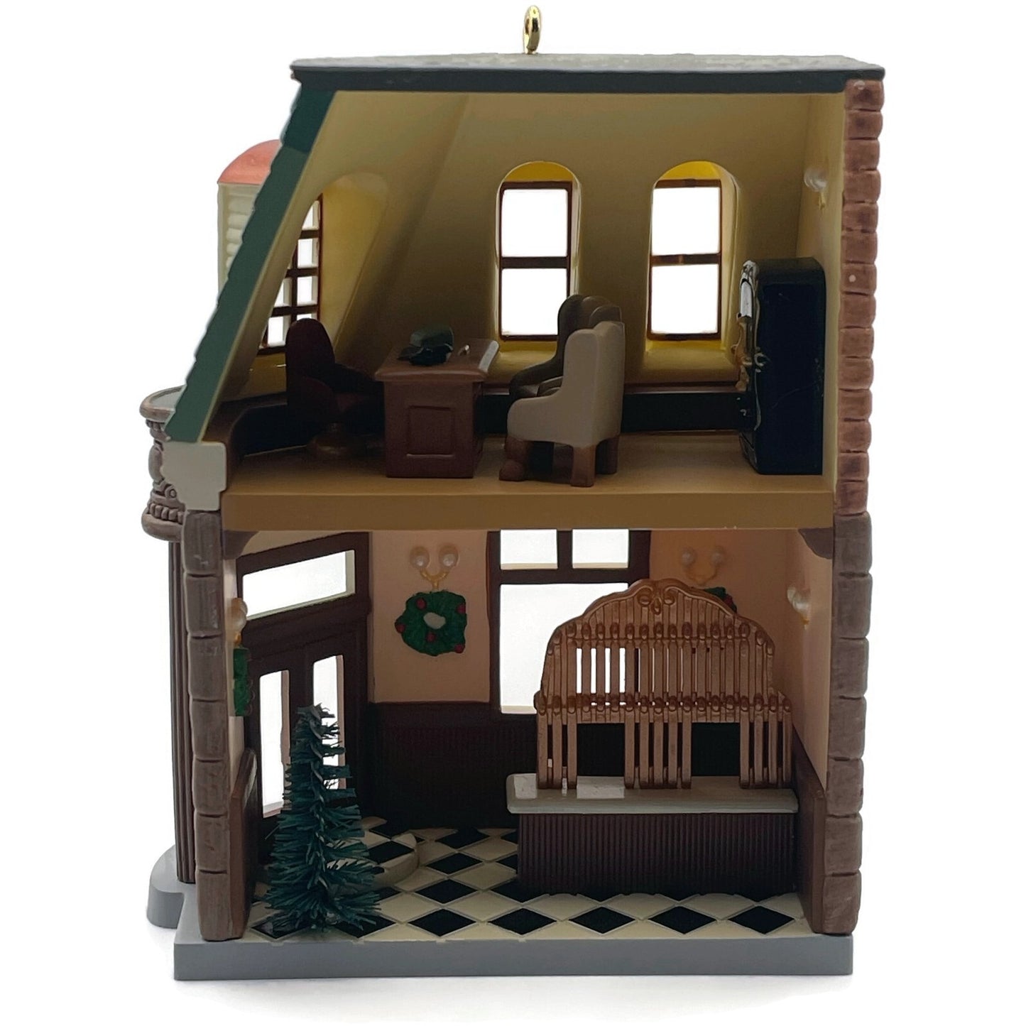 Hallmark Ornament Corner Bank Nostalgic Houses Shops Christmas Tree Keepsake