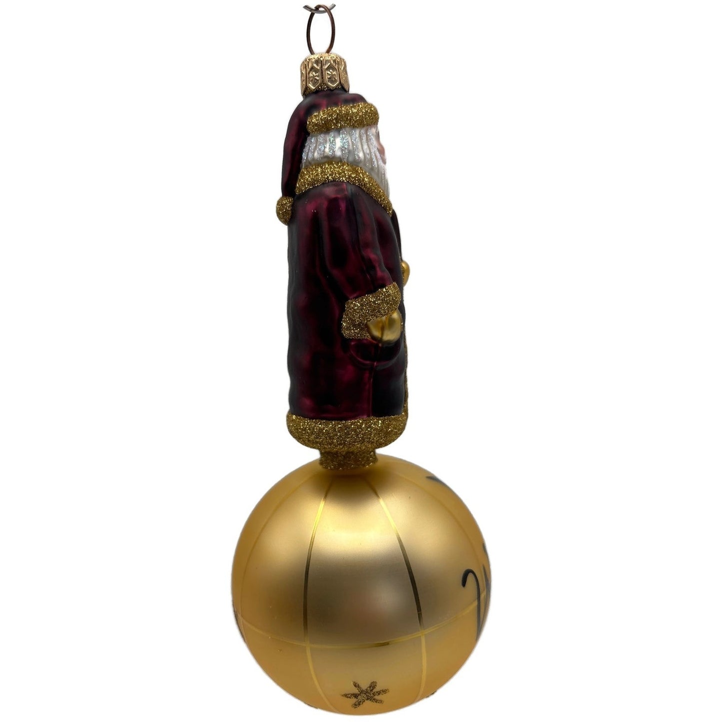Patricia Breen Sojourning Santa Bordeaux Snowflakes Christmas Ornament Nieman