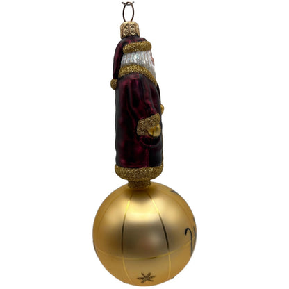 Patricia Breen Sojourning Santa Bordeaux Snowflakes Christmas Ornament Nieman