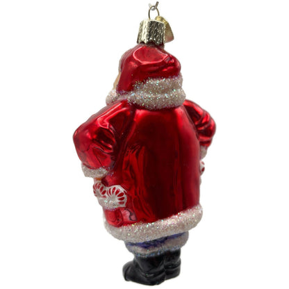 Old World Christmas Patriotic Santa Claus Red Glass Merck Family OWC Ornament