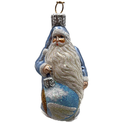 Patricia Breen Ornamental Santa Angels Light Blue Clouds Christmas Tree Ornament