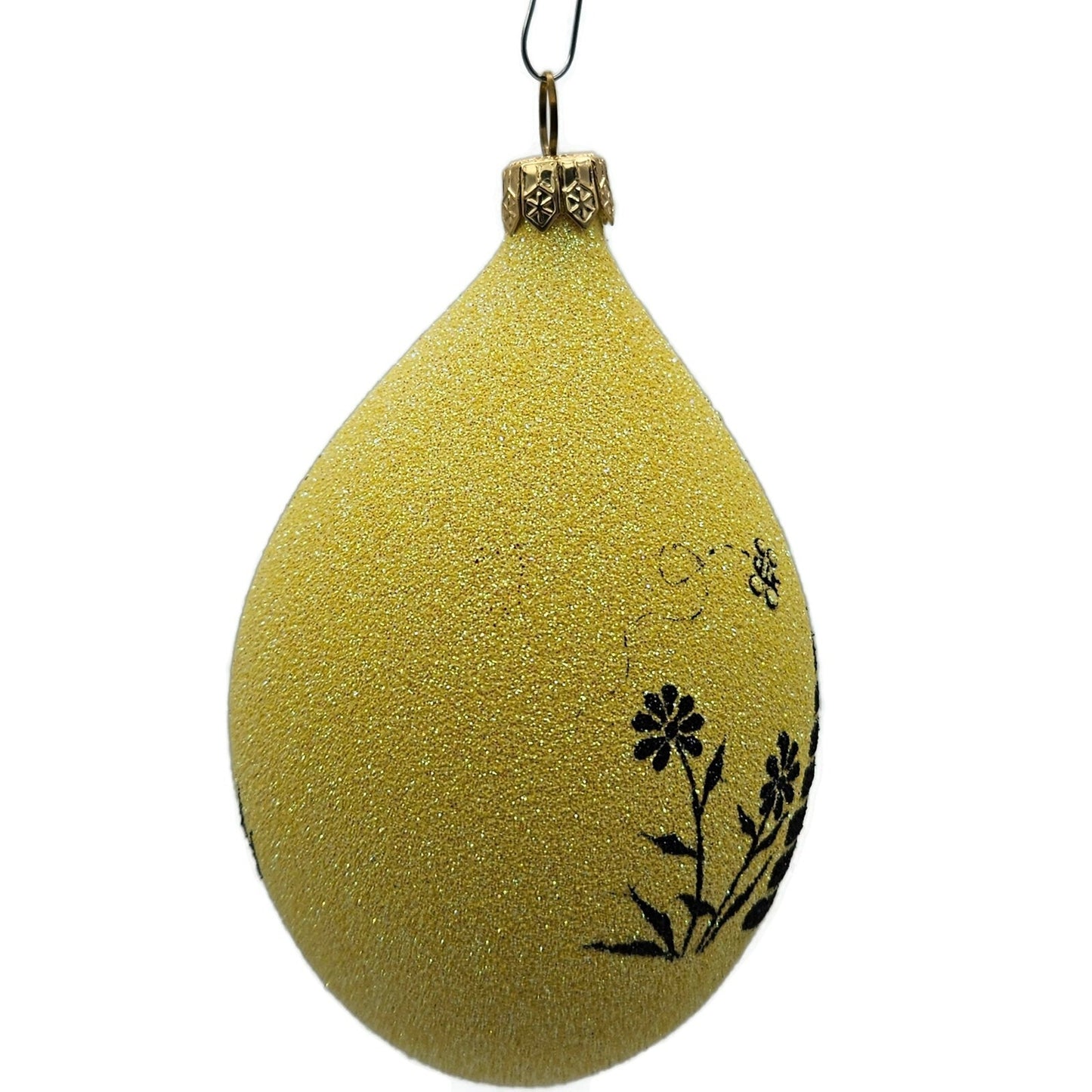 Patricia Breen Silhouette Egg Beeskep Bees Flower Yellow Easter Holiday Ornament