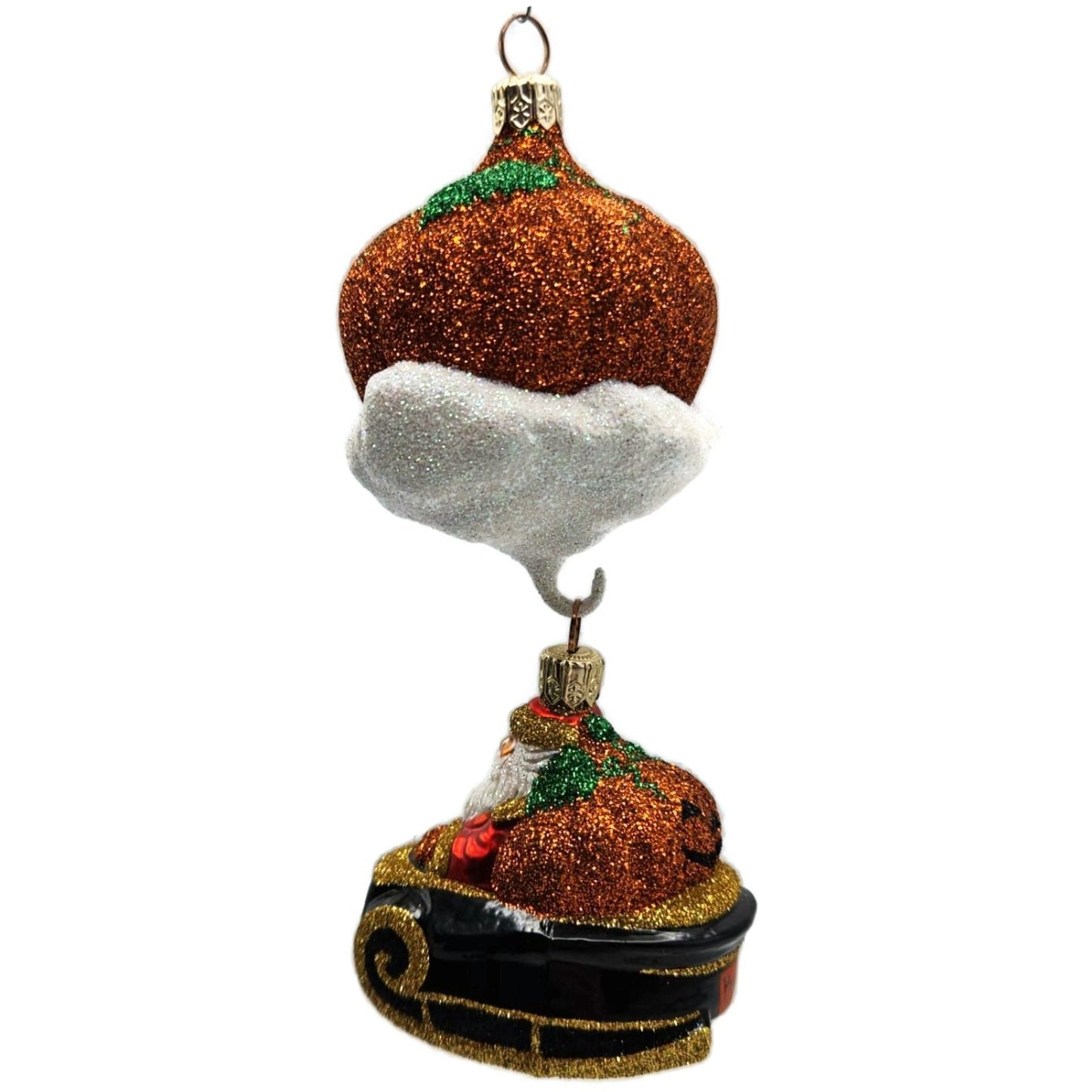 Patricia Breen Night Fright Santa Orange Pumpkins Halloween Christmas Ornament