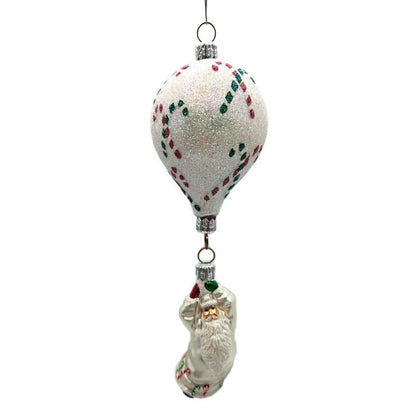 Ornament Patricia Breen Into the Blue Santa Claus Candy Canes Christmas CATZ