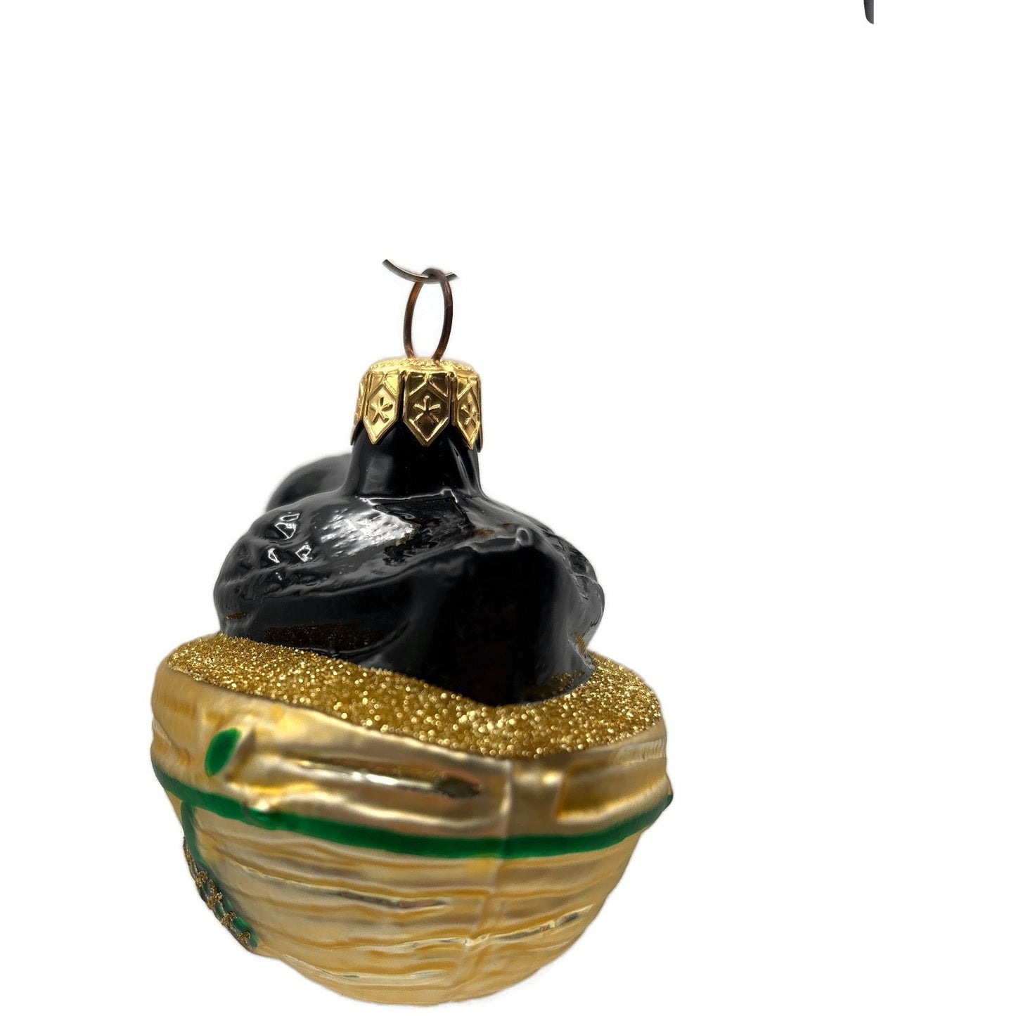 Patricia Breen Nesting Instinct Black Gold Acorns Birds Christmas Tree Ornament
