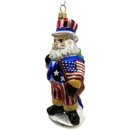 Christopher Radko Uncle Sam Santa Patriotic July 4th Christmas Ornament 99-QVC-1