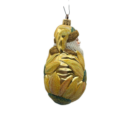 Patricia Breen Sunflower Santa Claus Yellow Floral Spring Christmas Ornament