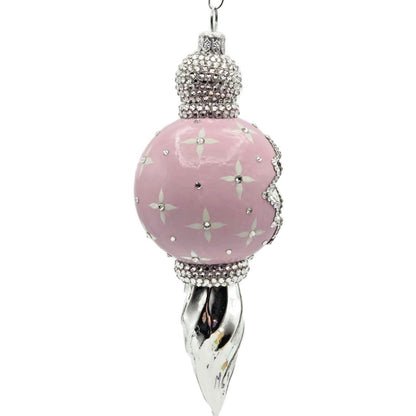 Patricia Breen La Neige Pink Silver Reflector Christmas Tree Ornament CATZ Drop