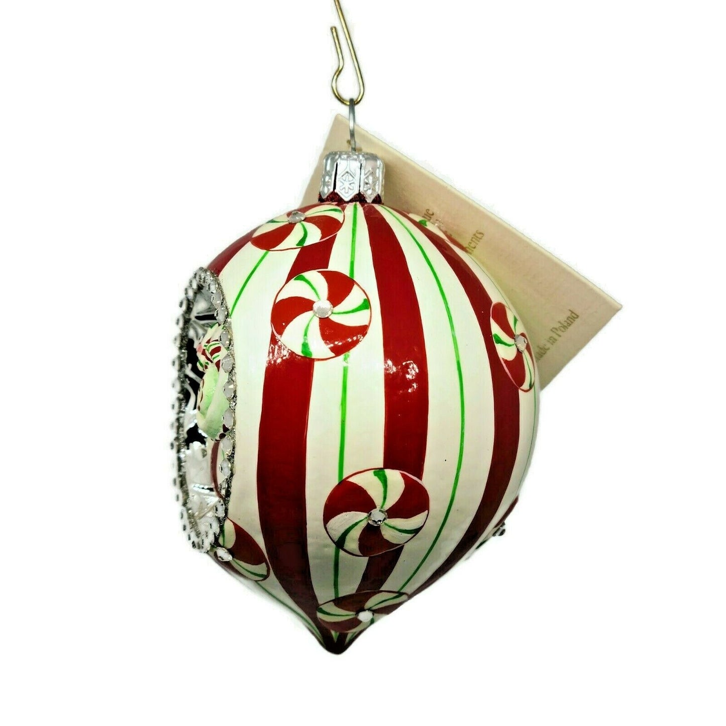 Patricia Breen Toujours Hamish Peppermint Chameleon Orb Christmas Ornament