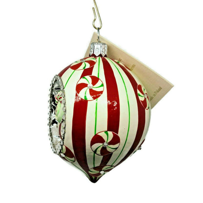 Patricia Breen Toujours Hamish Peppermint Chameleon Orb Christmas Ornament